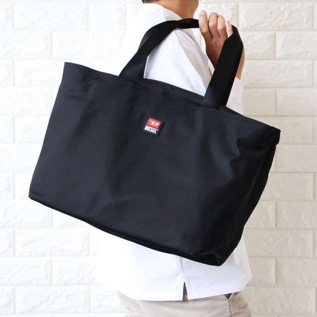 並行輸入品】ディーゼル トートバッグ メンズ ブラック DIESEL A4 B4