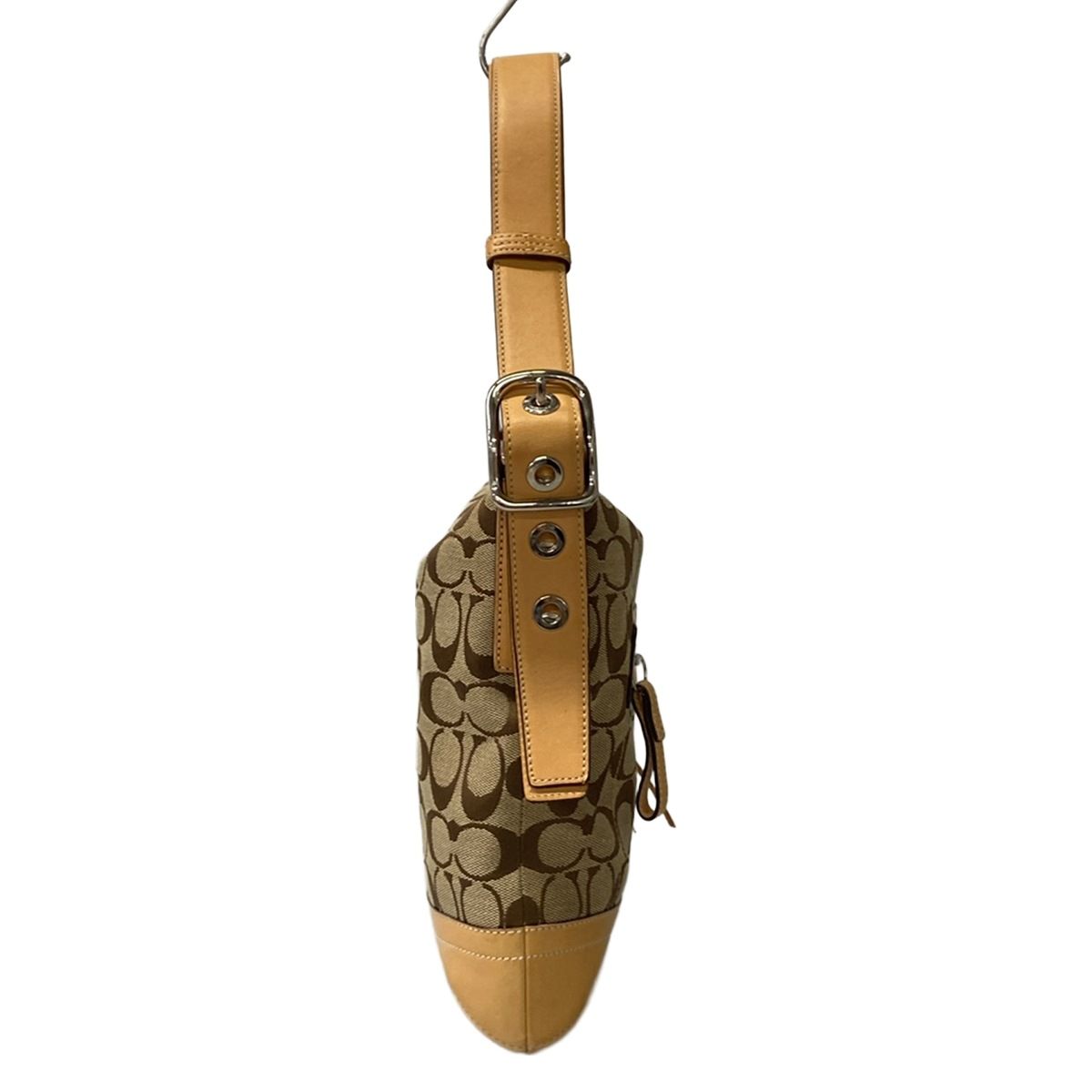 COACH(コーチ) ショルダーバッグ シグネチャーソフトスリムダッフル 9362 カーキ×ベージュ レザー COACH(コーチ) ショルダーバッグ シグネチャーソフトスリムダッフル