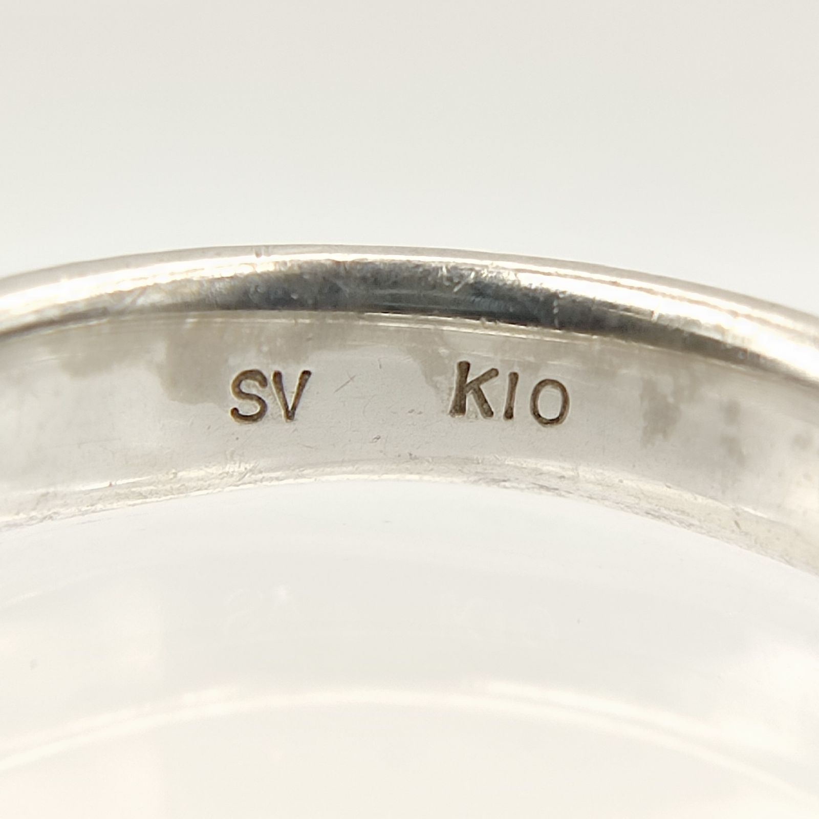 美品】スタッズリング コンビデザイン SILVER K10×シルバー925 10号 