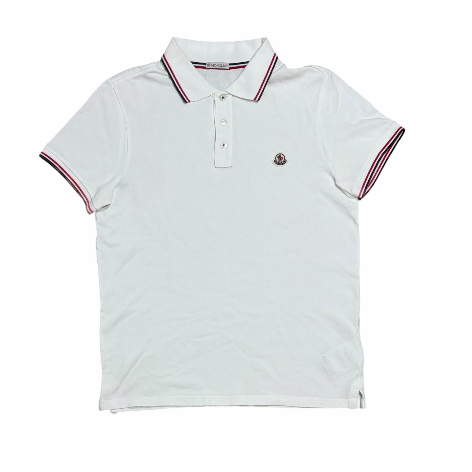 MONCLER ホワイト ポロシャツ　XS MONCLER モンクレール ポロシャツ XS ホワイト 正規品 未使用に近い