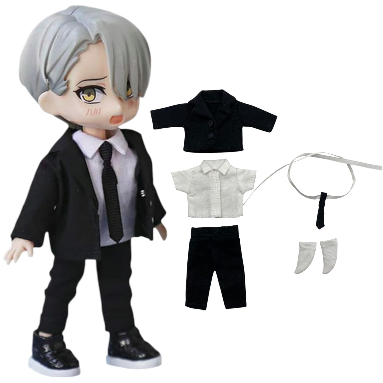 数量限定】【大人気】(ブラック) AXLUCE-オビツ11-服-スーツセット