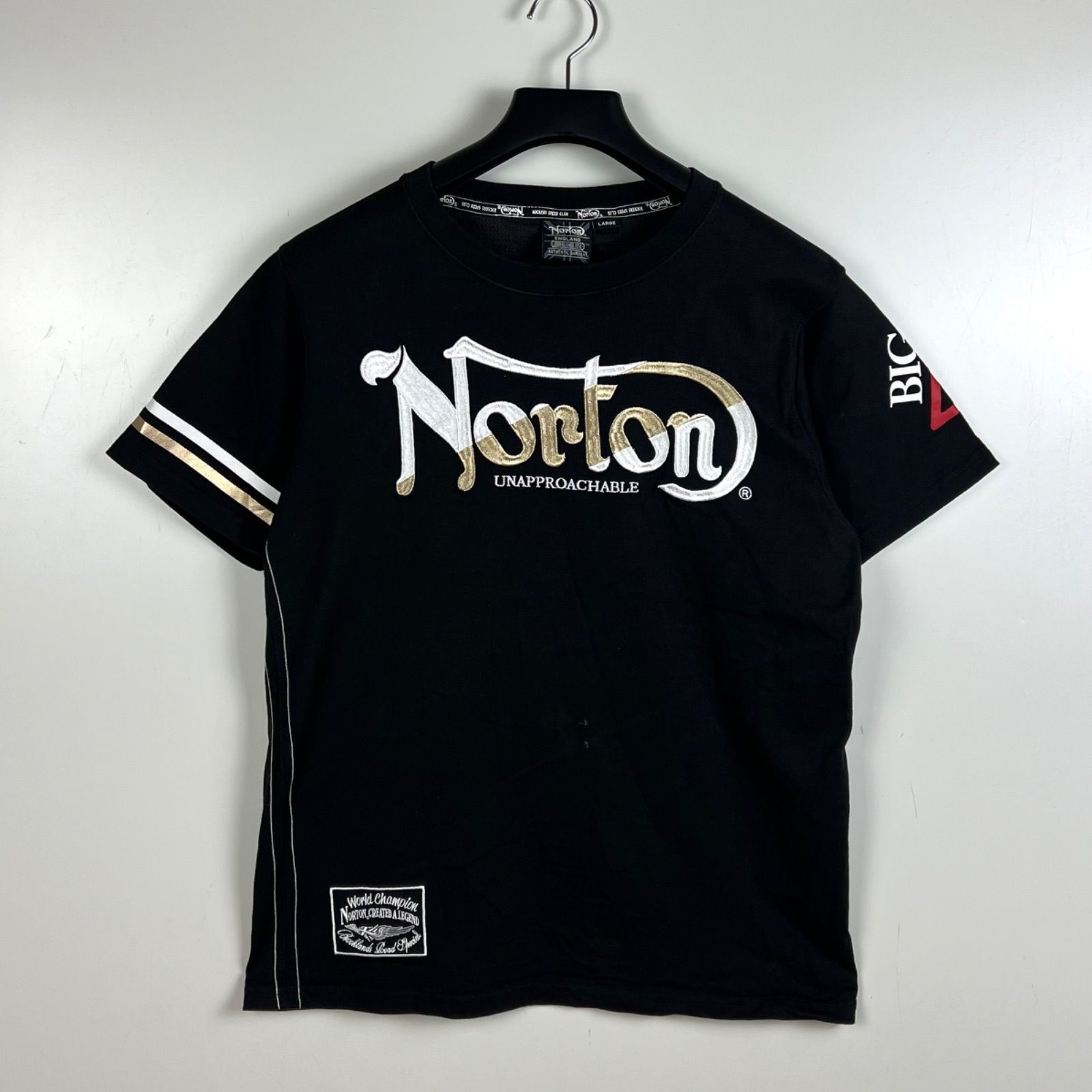 Norton England rockers back LOGO Tee L ノートン バック刺繍 Tシャツ 