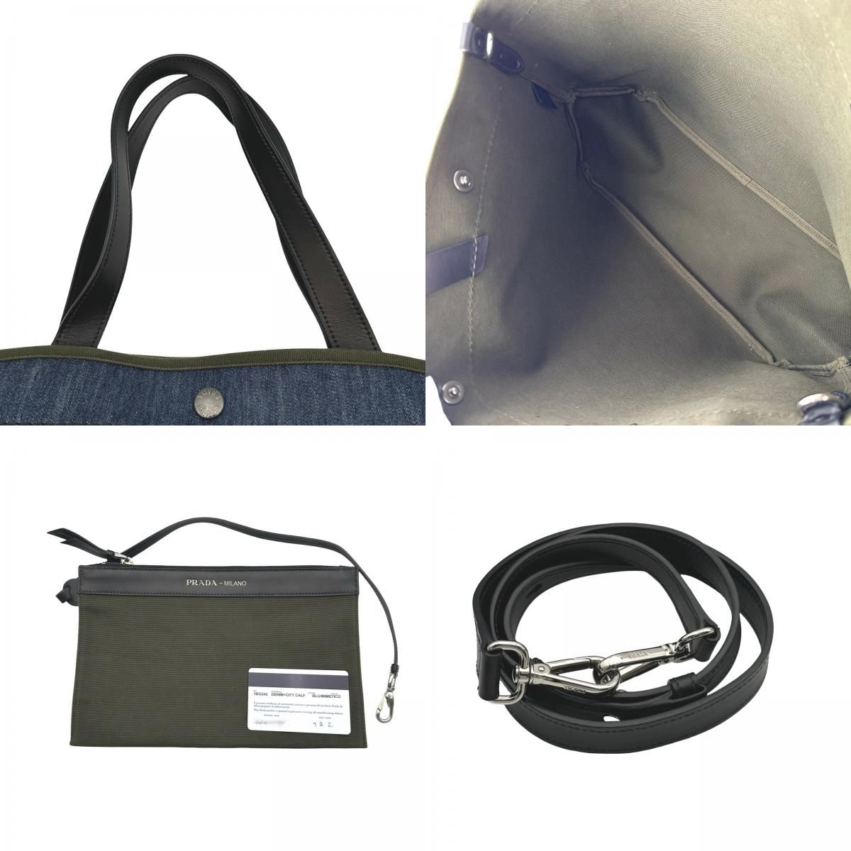 プラダ PRADA 2WAYショルダーバッグ 1BG242 ブルー デニム レディース ショルダーバッグ プラダ PRADA 2WAYショルダーバッグ 1BG242 ブルー デニム レディース