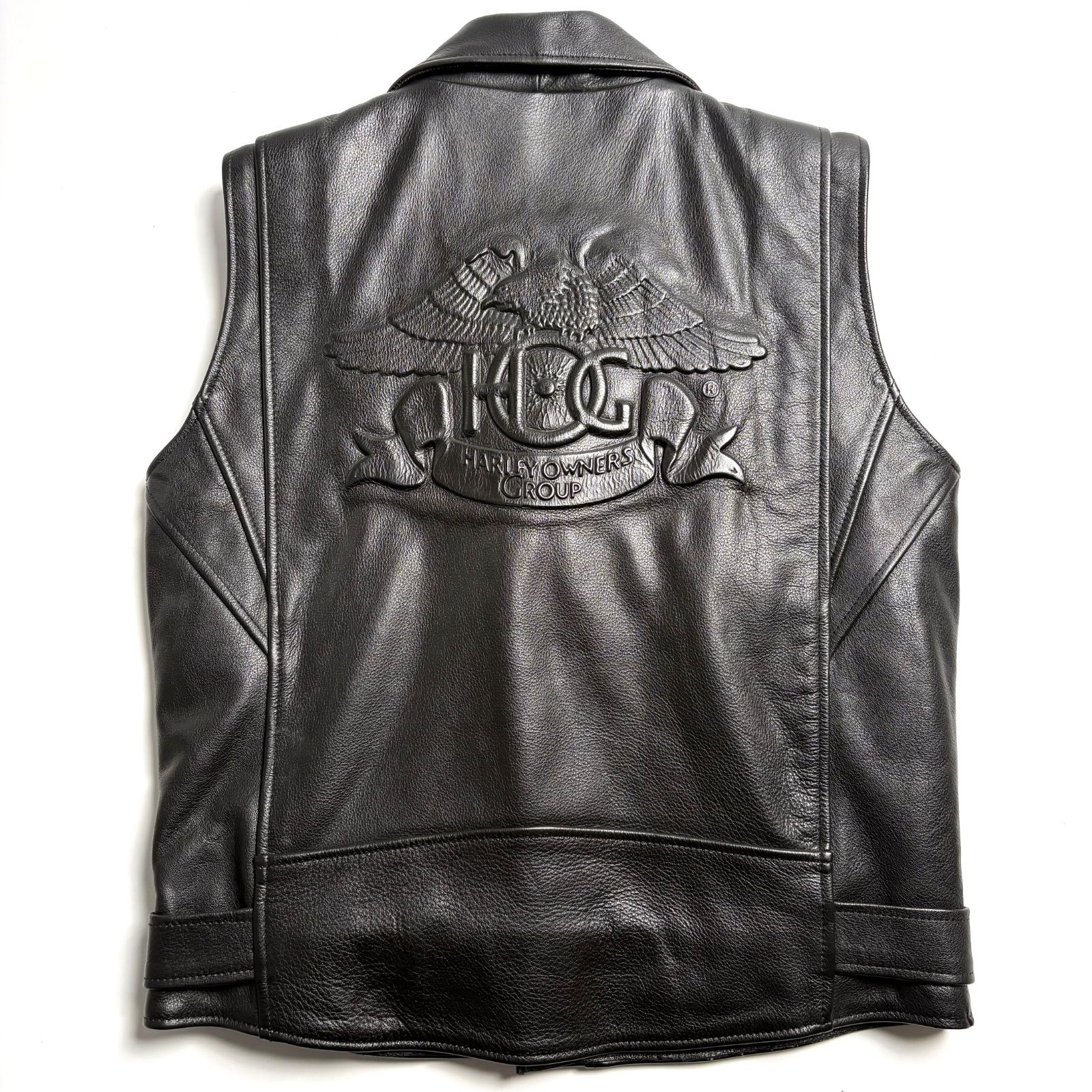 試着のみ⭐︎HARLEY-DAVIDSON牛革ライダースベスト ベージュLサイズ ベスト・レザーベスト - 革屋Marvy(マービー)【革鞄・革製品】