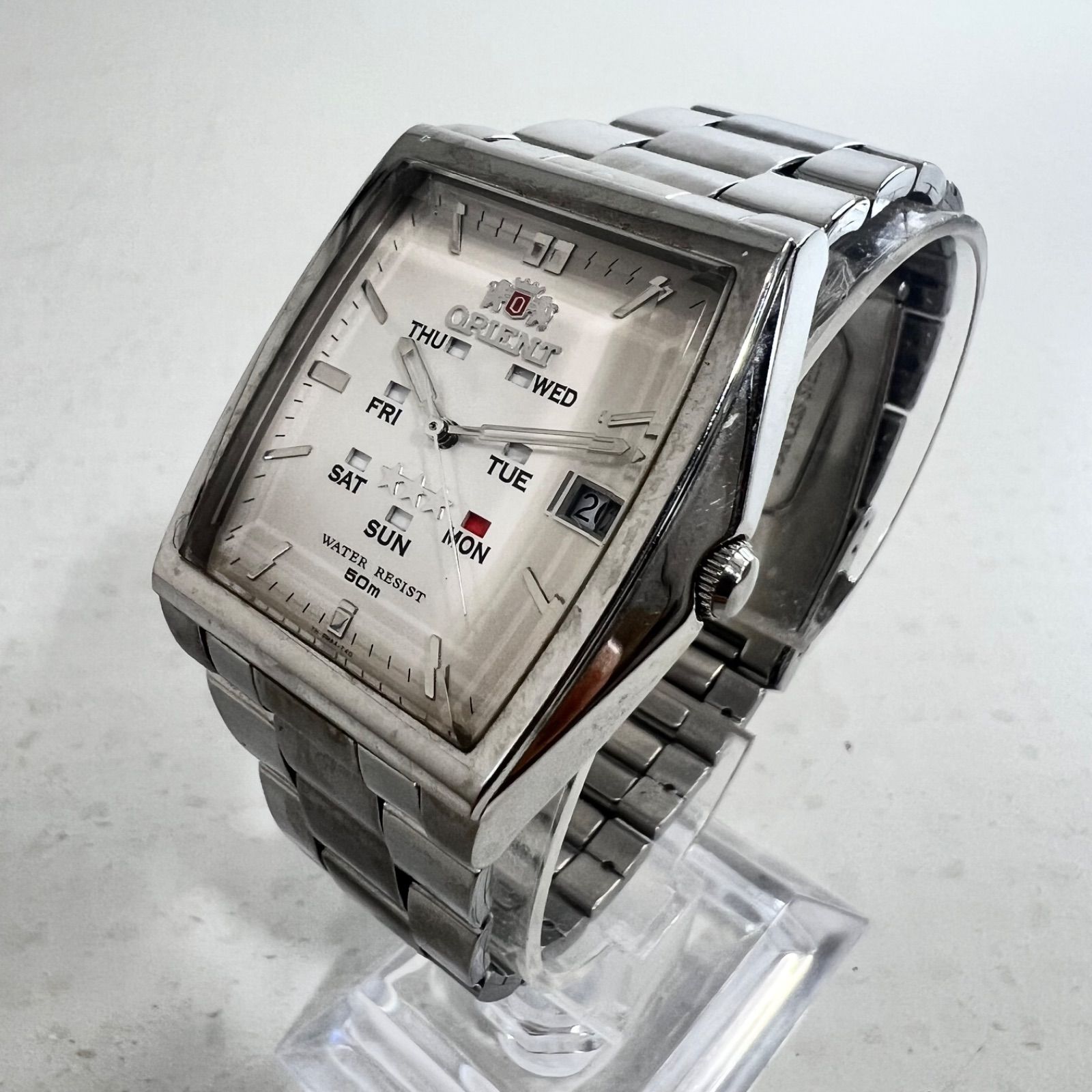 希少】ORIENT オリエント スリースター スクエア（自動巻き）腕時計