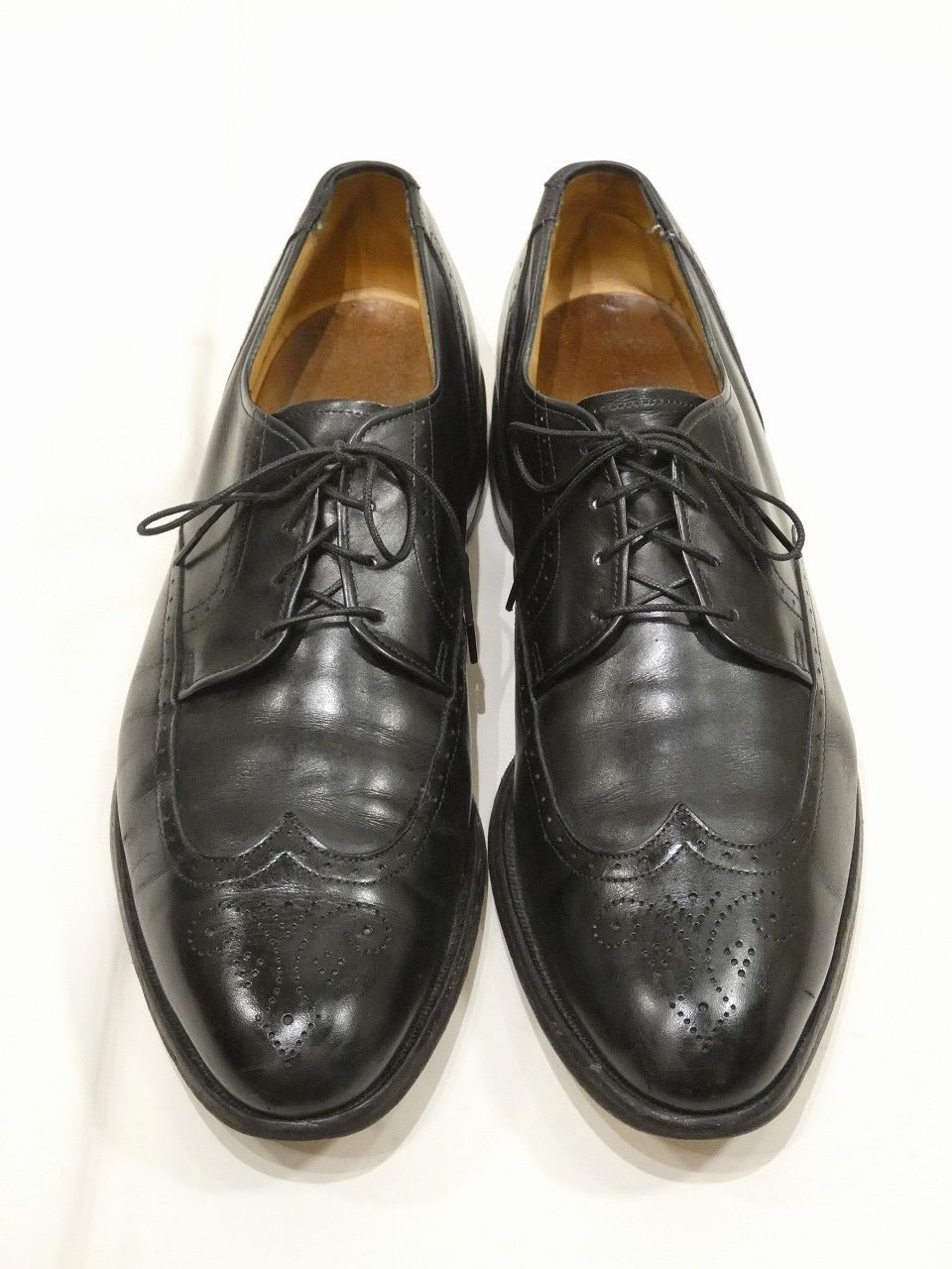 試着交換OK！Allen Edomonds/アレンエドモンズ　kingswood/Vintage 　ウイングチップ〈黒/BLACK/ブラック〉size7.5C　24.5-25.0-25.5程度　ビンテージ//men's 菅NO.WZH-98 アレン・エドモンズ ケンブリッジ|CAMBRIDGE BLACK ウィングチップ