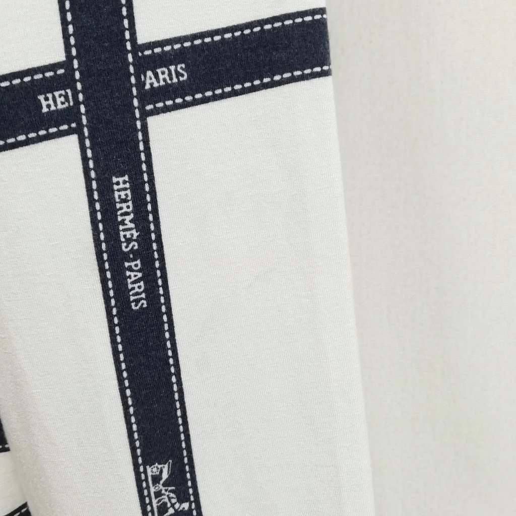 HERMES マルジェラ期 ボルデュックリボンデザイン Tシャツ エルメス HERMES マルジェラ期 ボリュデュック リボン柄 ロング
