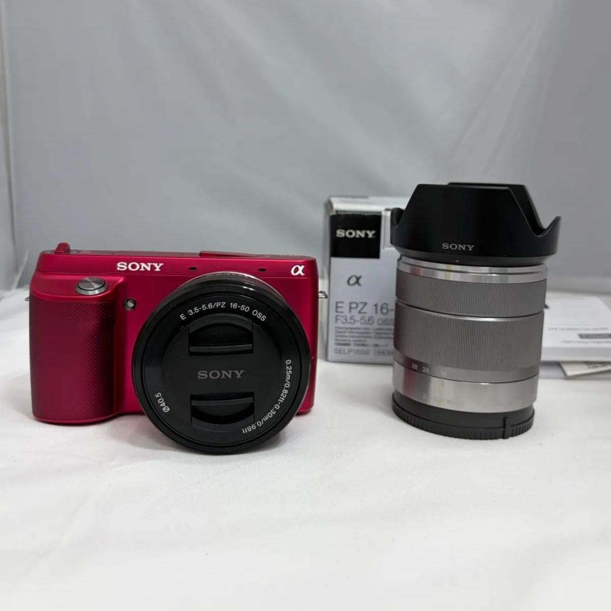 SONY NEX-F3 デジタルミラーレス一眼カメラ ピンク レンズ付き - メルカリ