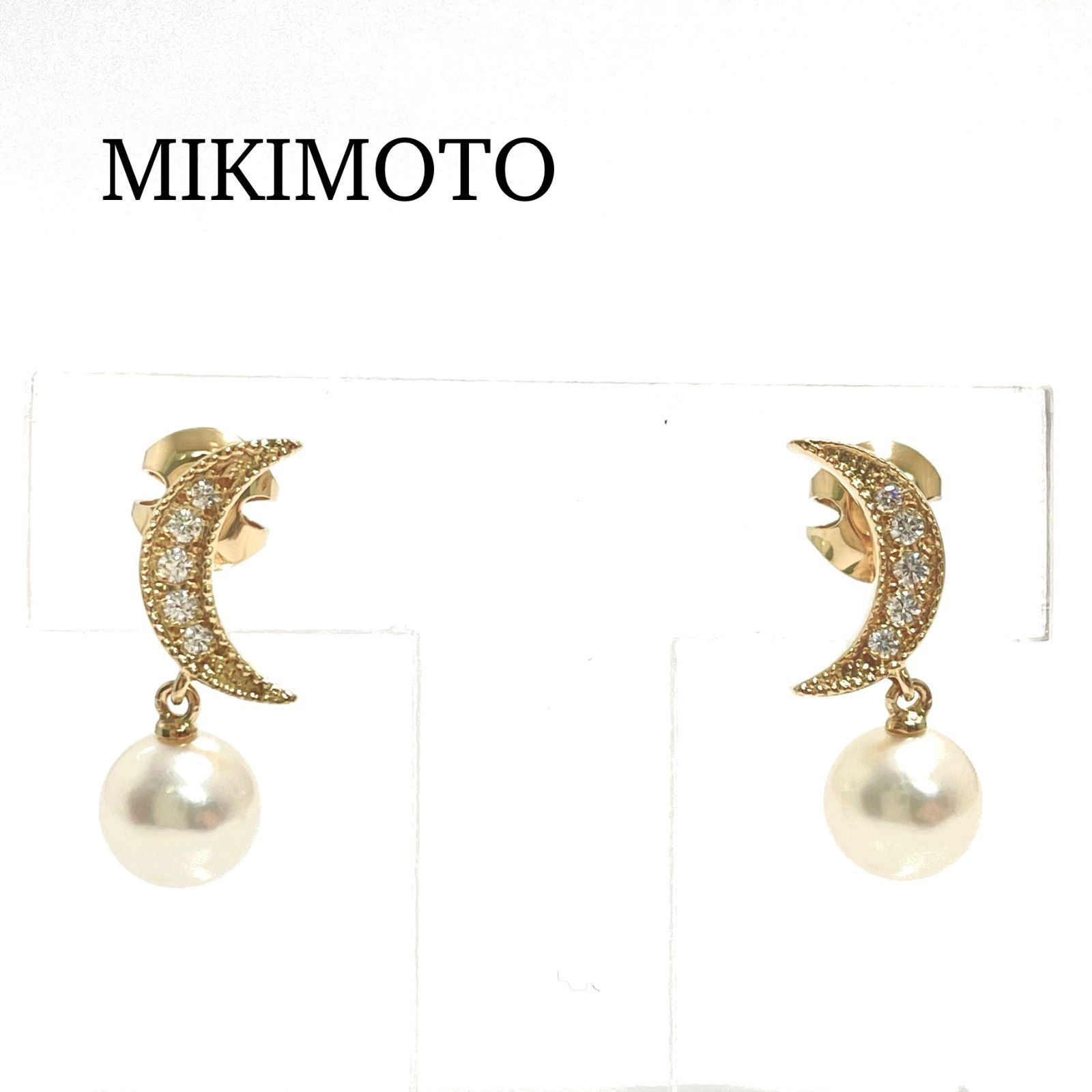 MIKIMOTO / ミキモト パール ダイヤ ピアス ムーン K18YG 7.0mm - メルカリ