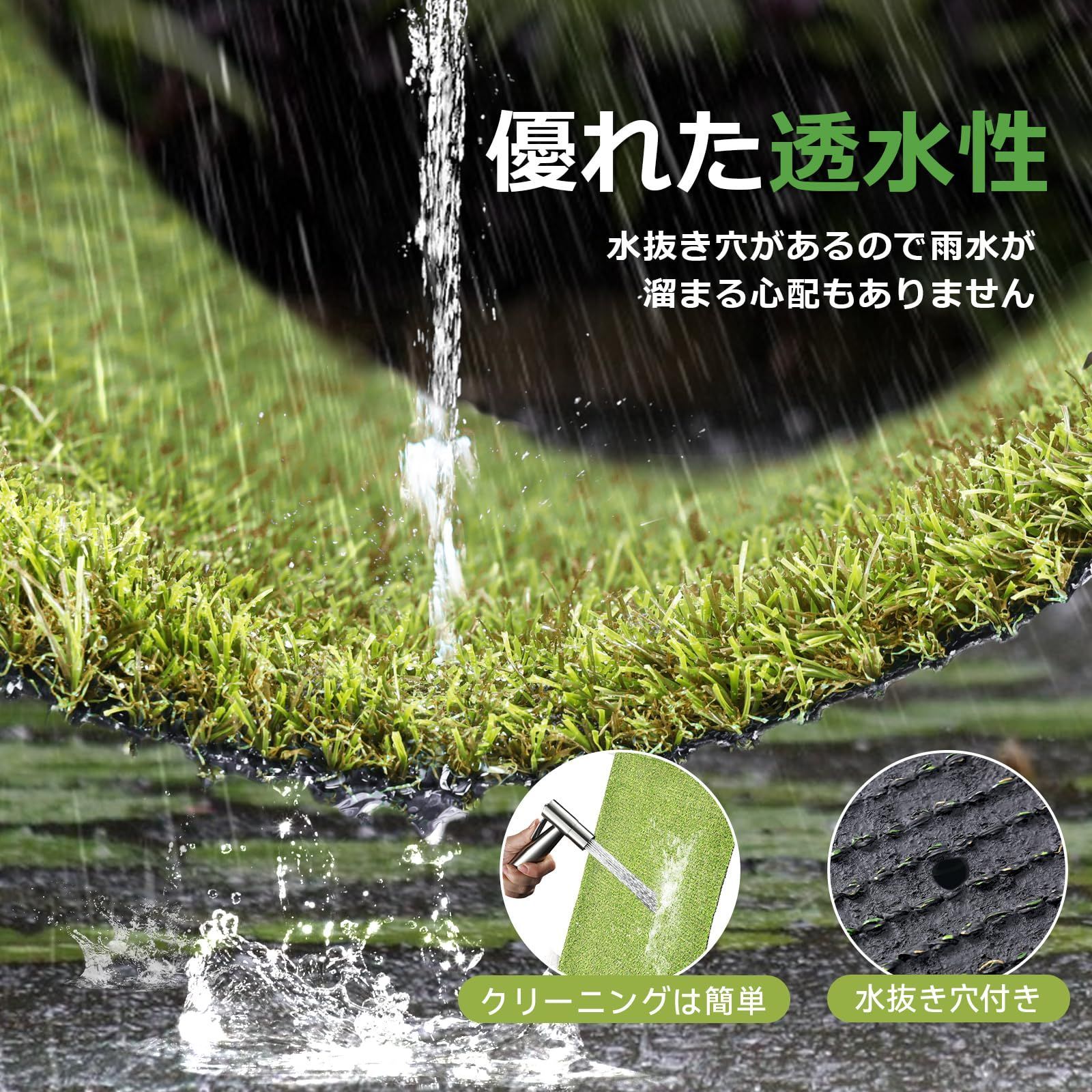 特価商品】人工芝 ロール 芝丈20mm 1mx5m 透水タイプ 防草シート 芝生 