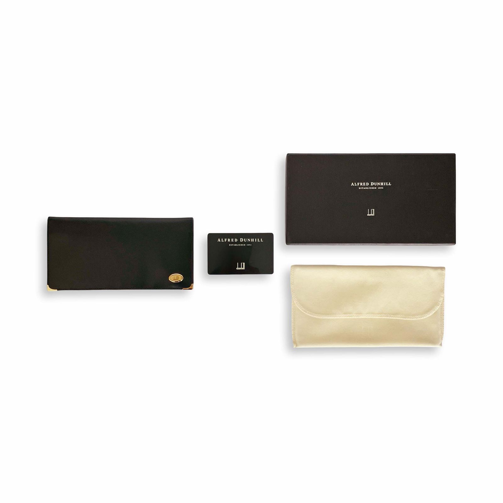 dunhill ダンヒル ロゴプレート レザー 二つ折り 長財布 ロング 