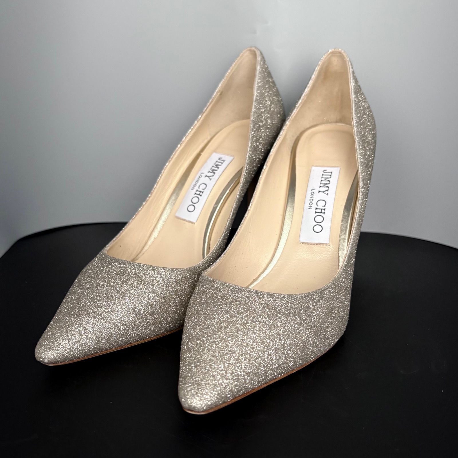 ジミーチュウ Jimmy Choo パンプス ポインテッドトゥ グリッター 