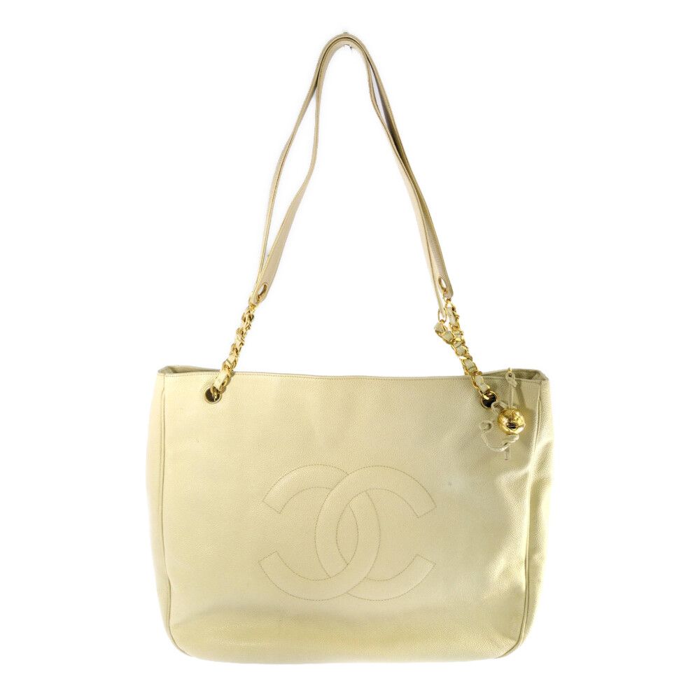 CHANEL シャネル キャビアスキン デカココ チェーン トートバッグ ココ 
