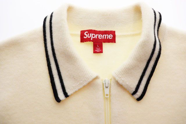 Supremeシュプリームzip up polo sweater white L シュプリーム SUPREME 24AW ZIP UP POLO SWEATER WHITE L ジップ