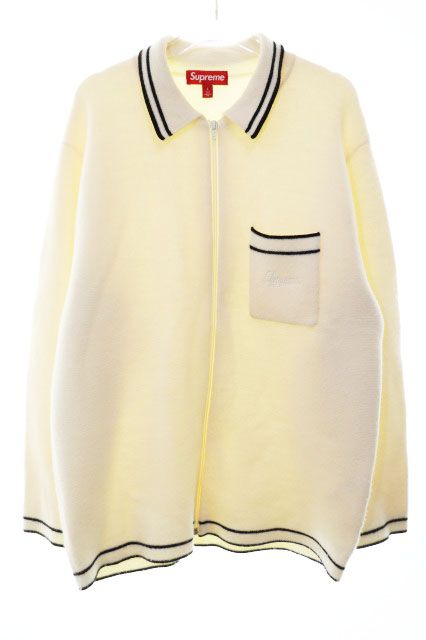 Supremeシュプリームzip up polo sweater white L シュプリーム SUPREME 24AW ZIP UP POLO SWEATER WHITE L ジップ
