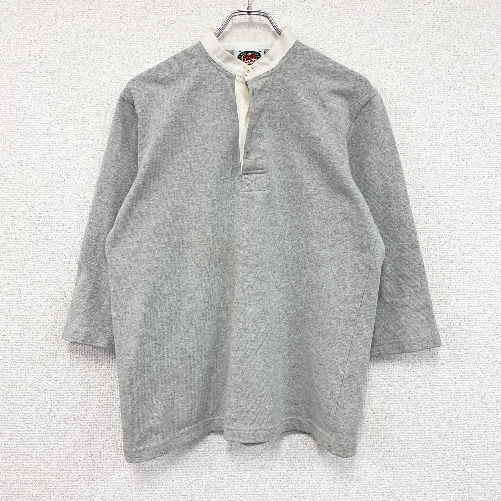 BARBARIAN バーバリアン ラガーシャツ グレー/ホワイト L BARBARIAN（バーバリアン）Heavy Weight Rugby Collar Shirt