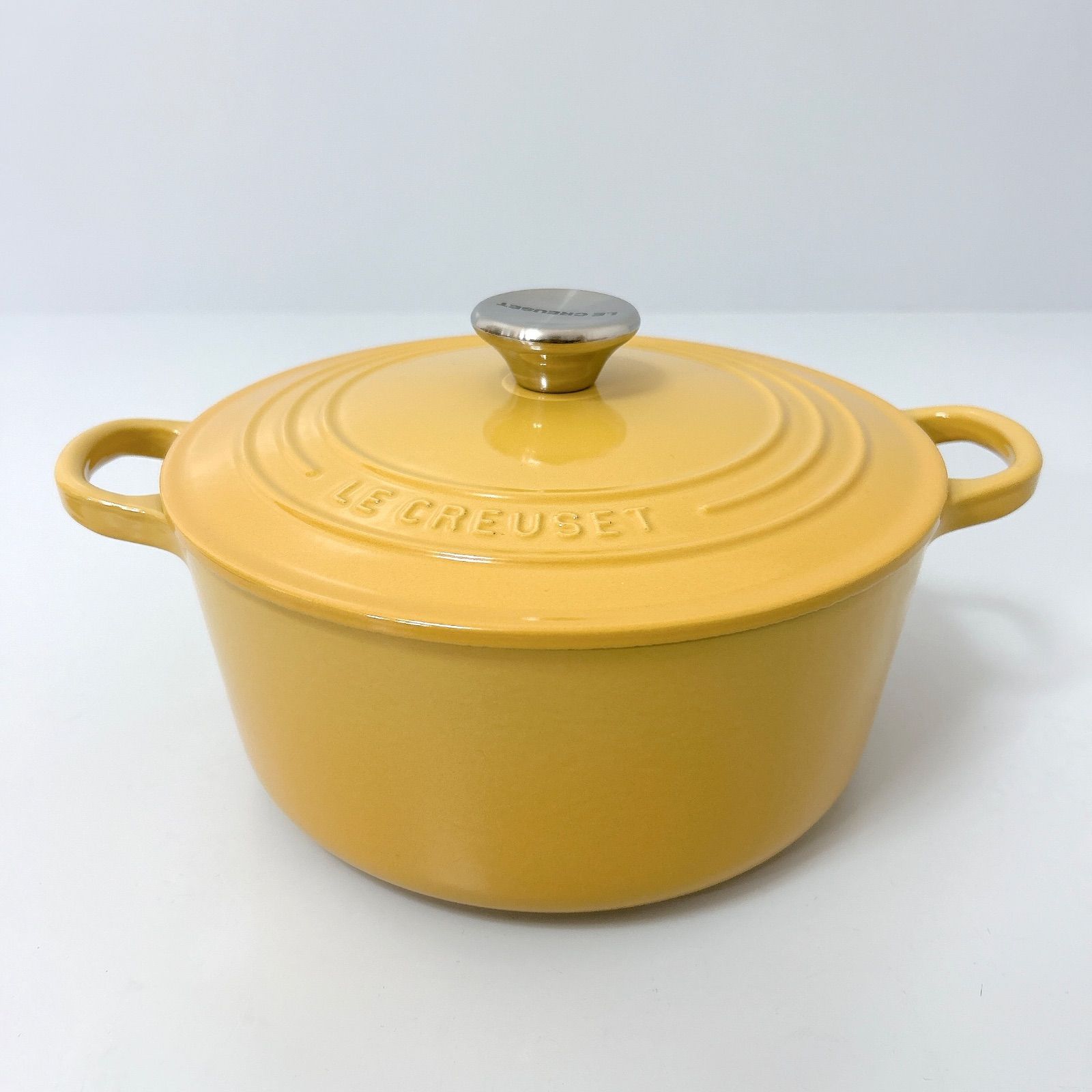 LE CREUSET ル・クルーゼ 22cm ココットロンド イエロー ブラック 