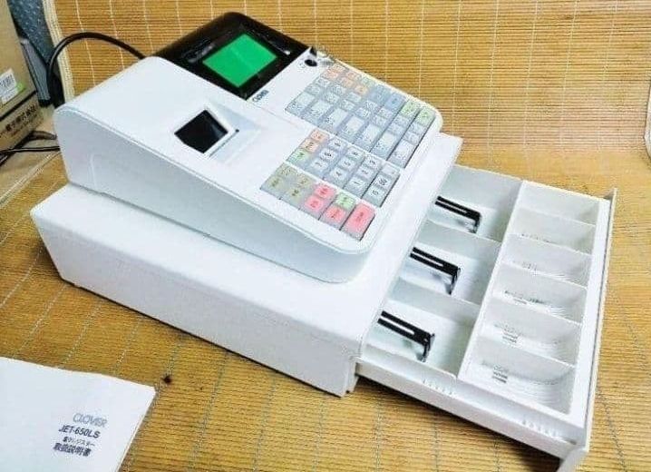CLOVER JET-650LS 電子レジスター レジ 店舗用品 ホワイト バーコード