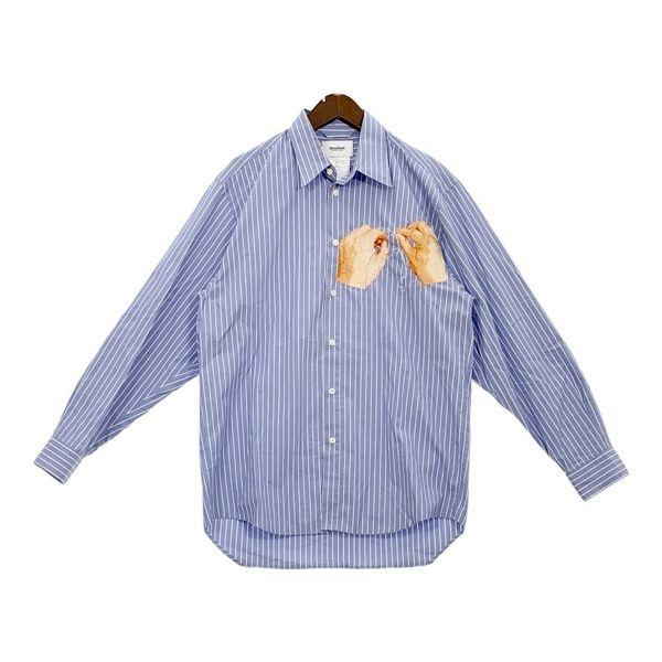 doublet ダブレット ストライプ ハーネス付きシャツ doublet ダブレット シャツ ストライプ HAND-EMBROIDERY PHOTO STITCH
