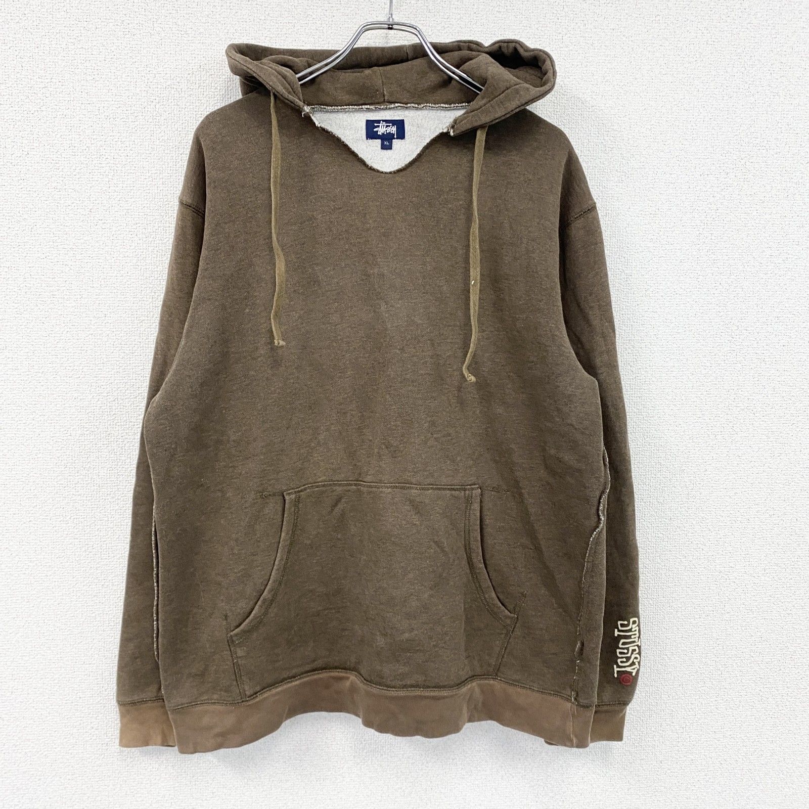 STUSSY 90s 紺タグ フルジップパーカー SY21 ブラウン　XL 90s Stussy ステューシー スウェットパーカー/フーディー 紺タグ 茶色