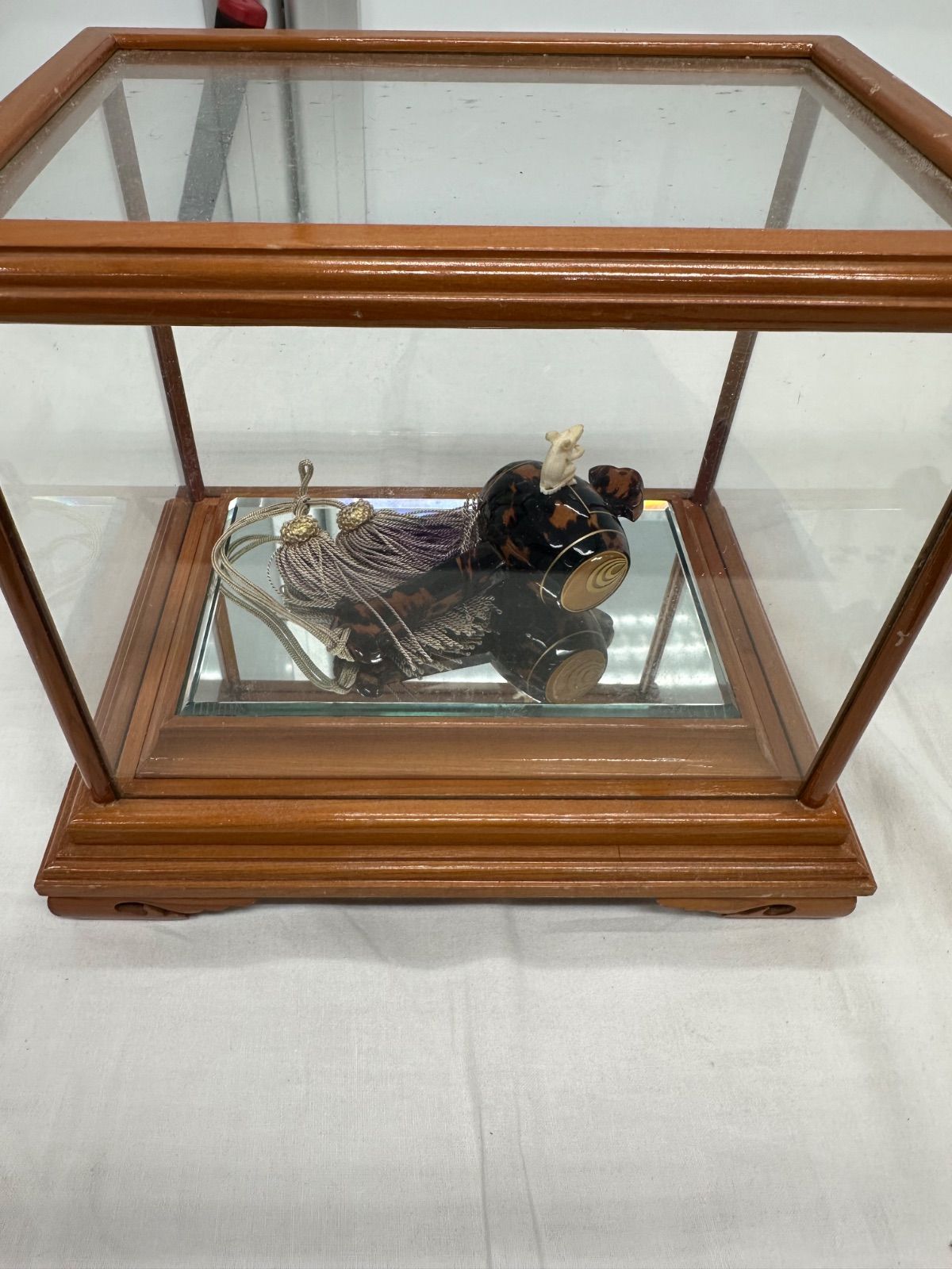 売れてます 極美品】本鼈甲 打ち出の小槌 ねずみ 置物 縁起物 ガラス