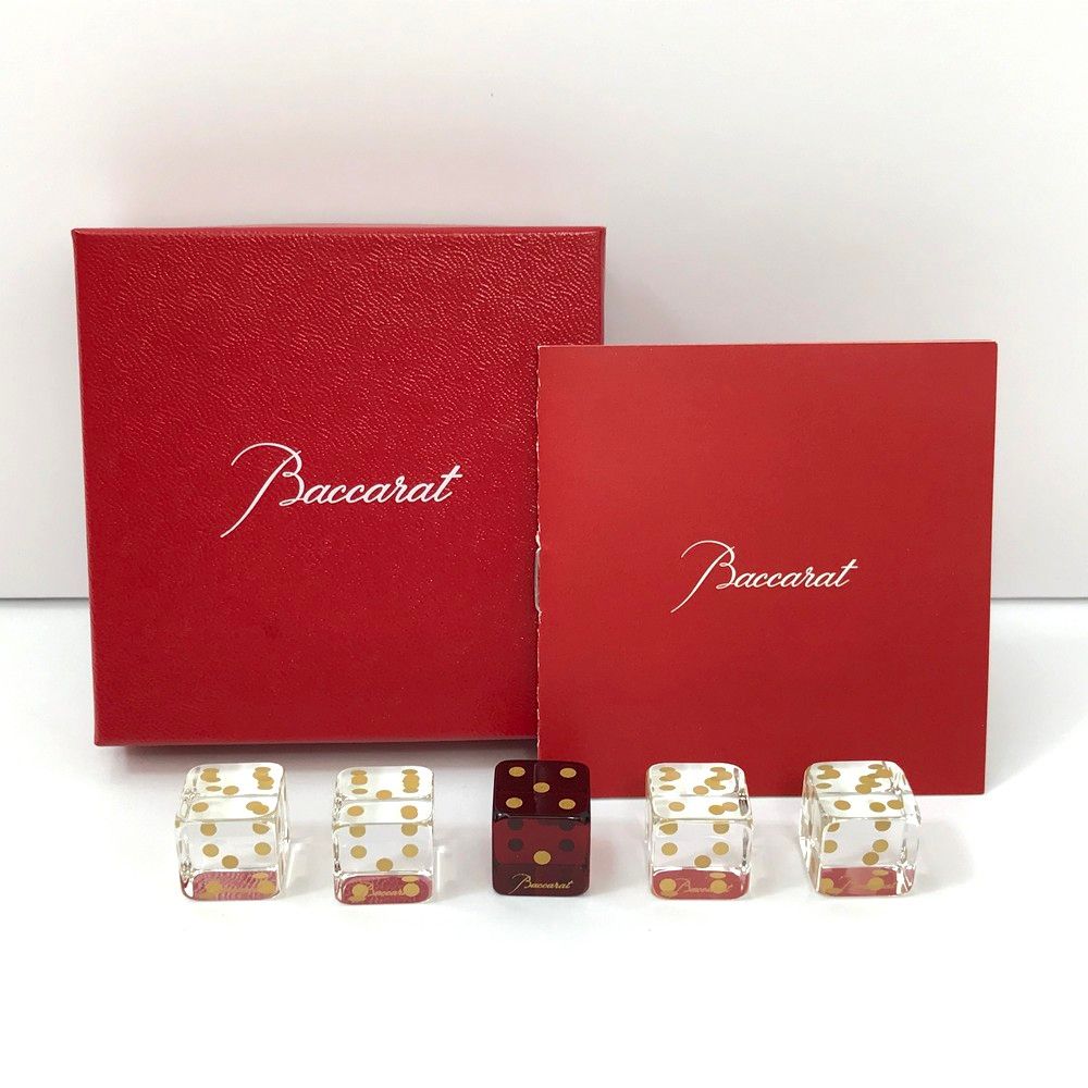 程度良好 Baccarat バカラ 2813755 ダイス サイコロ クリア×4 レッド×1