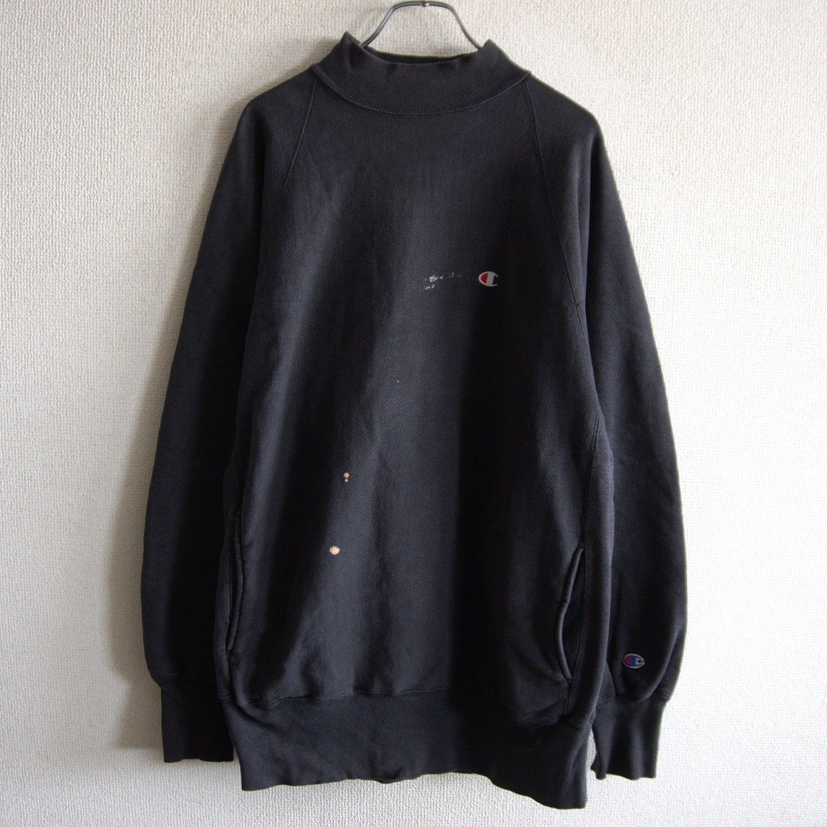 90s/ブラック】CHAMPION【REVERSE WEAVE リバースウィーブ モック 