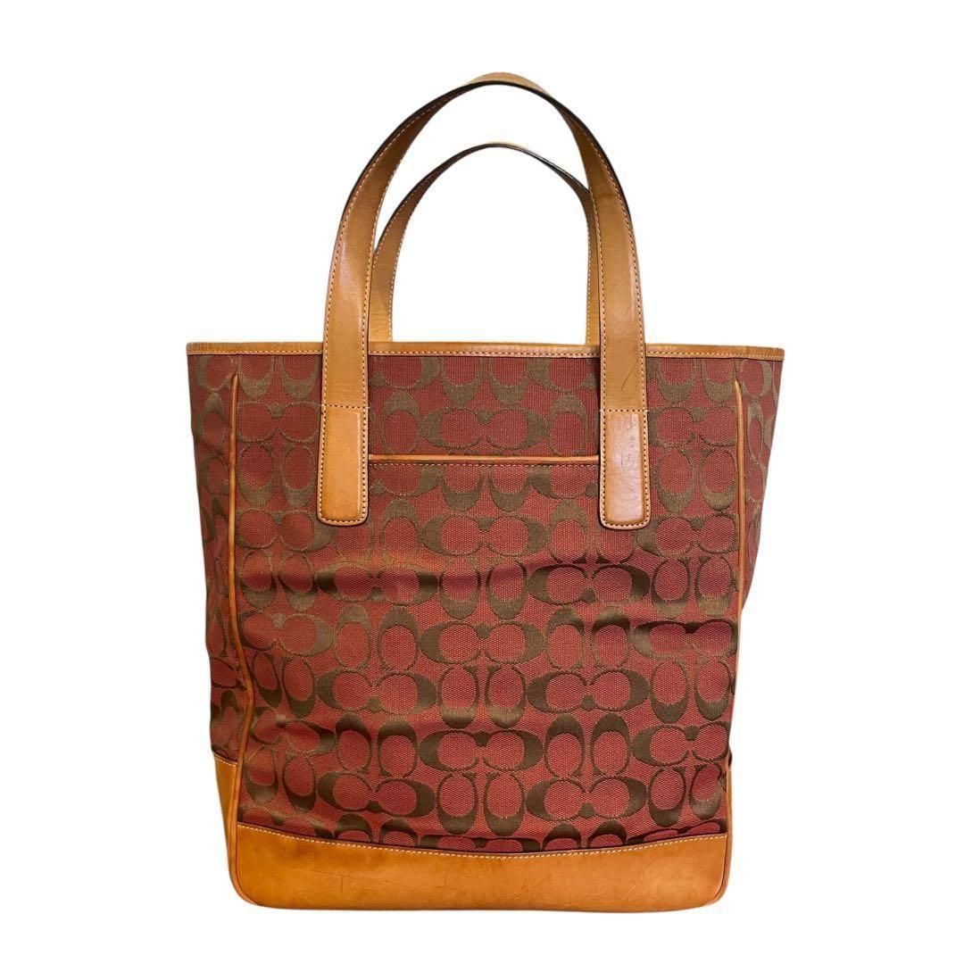 ☆美品☆ COACH コーチ トートバッグ シグネチャー ワインレッド 