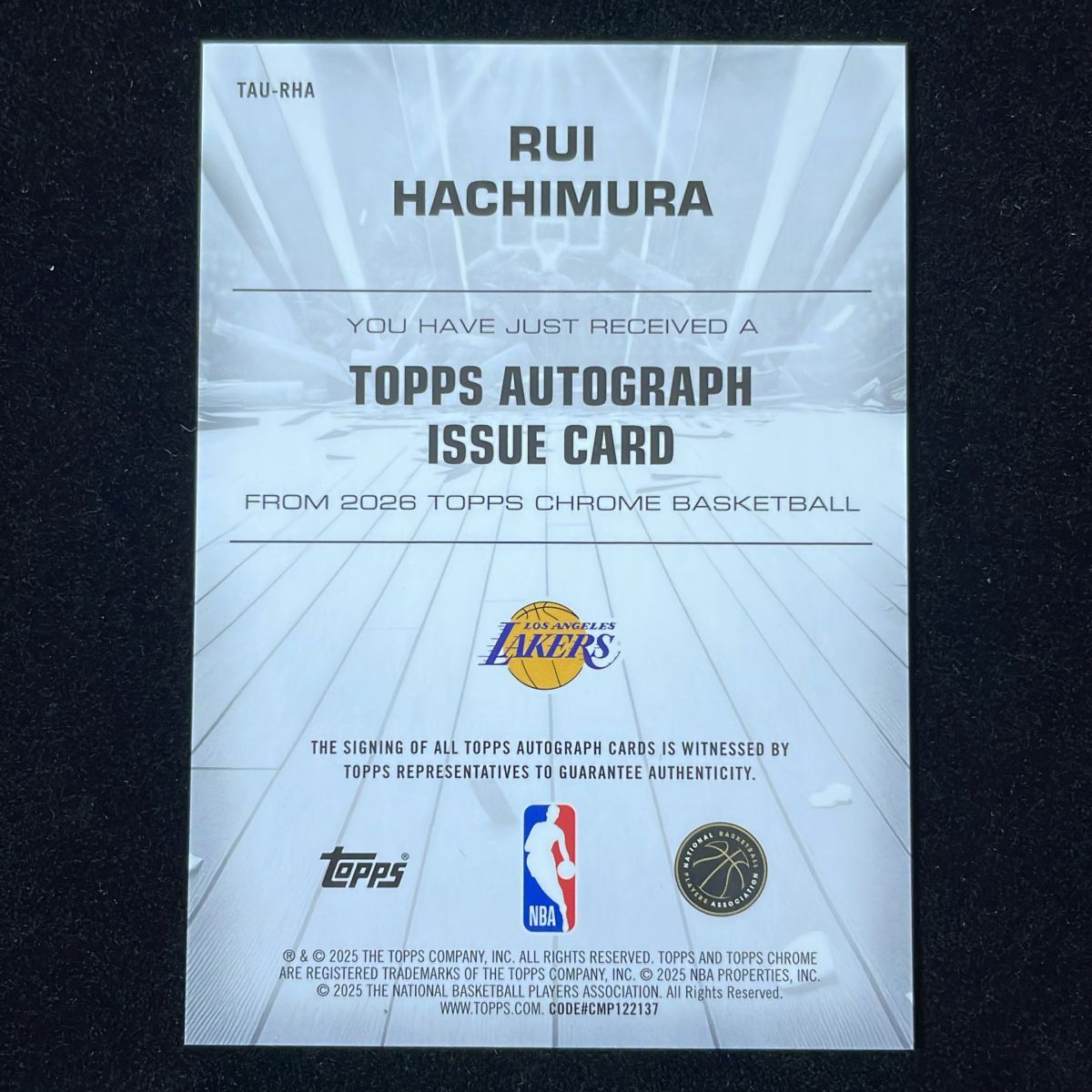 八村塁 Hachimura Rui Topps Chrome 2025 /75 Purple Auto サイン 直筆 