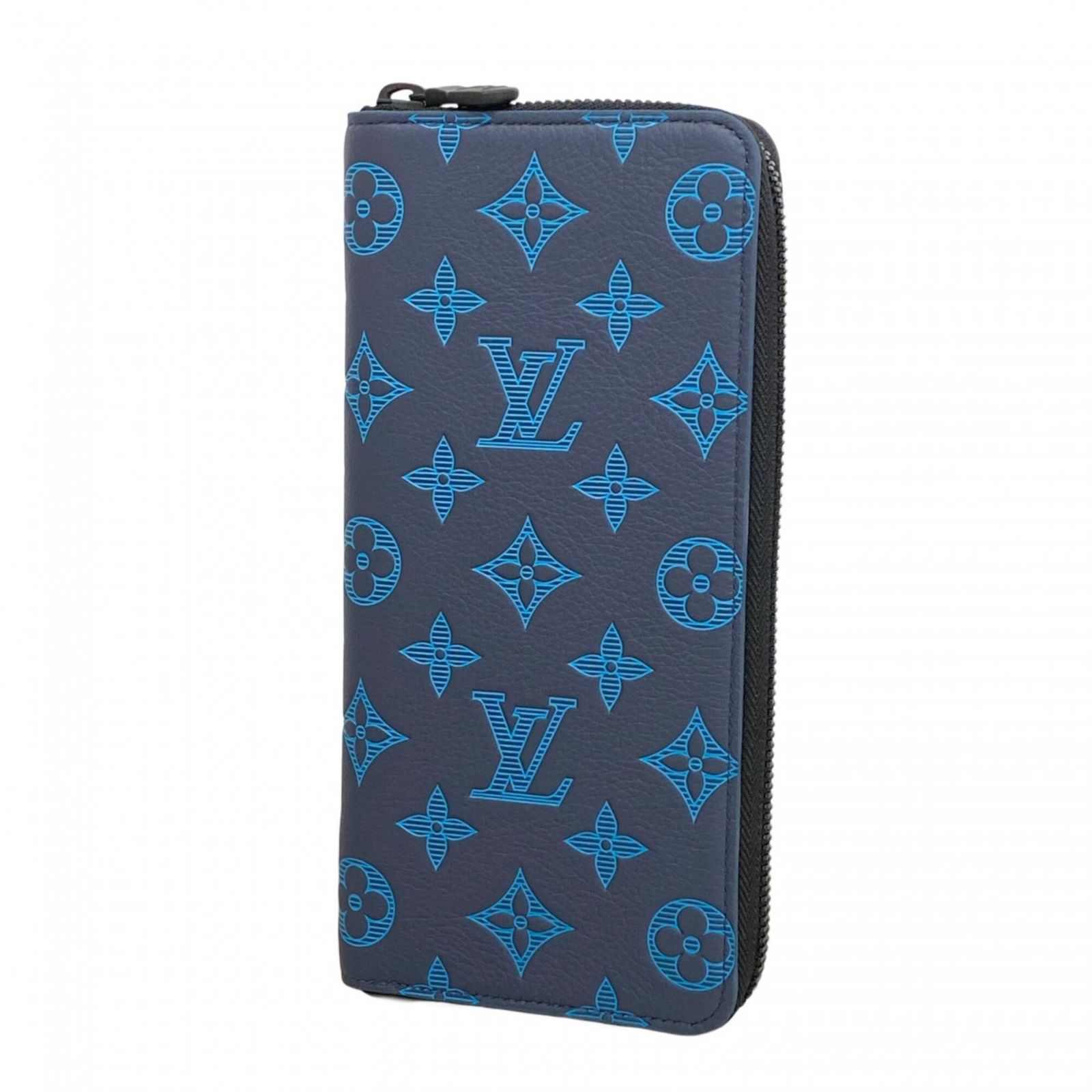 ルイ・ヴィトン(Louis Vuitton) ルイ・ヴィトン 長財布 モノグラム・シャドウ ジッピーウォレットヴェルティカル M82322 ネイビーメンズ