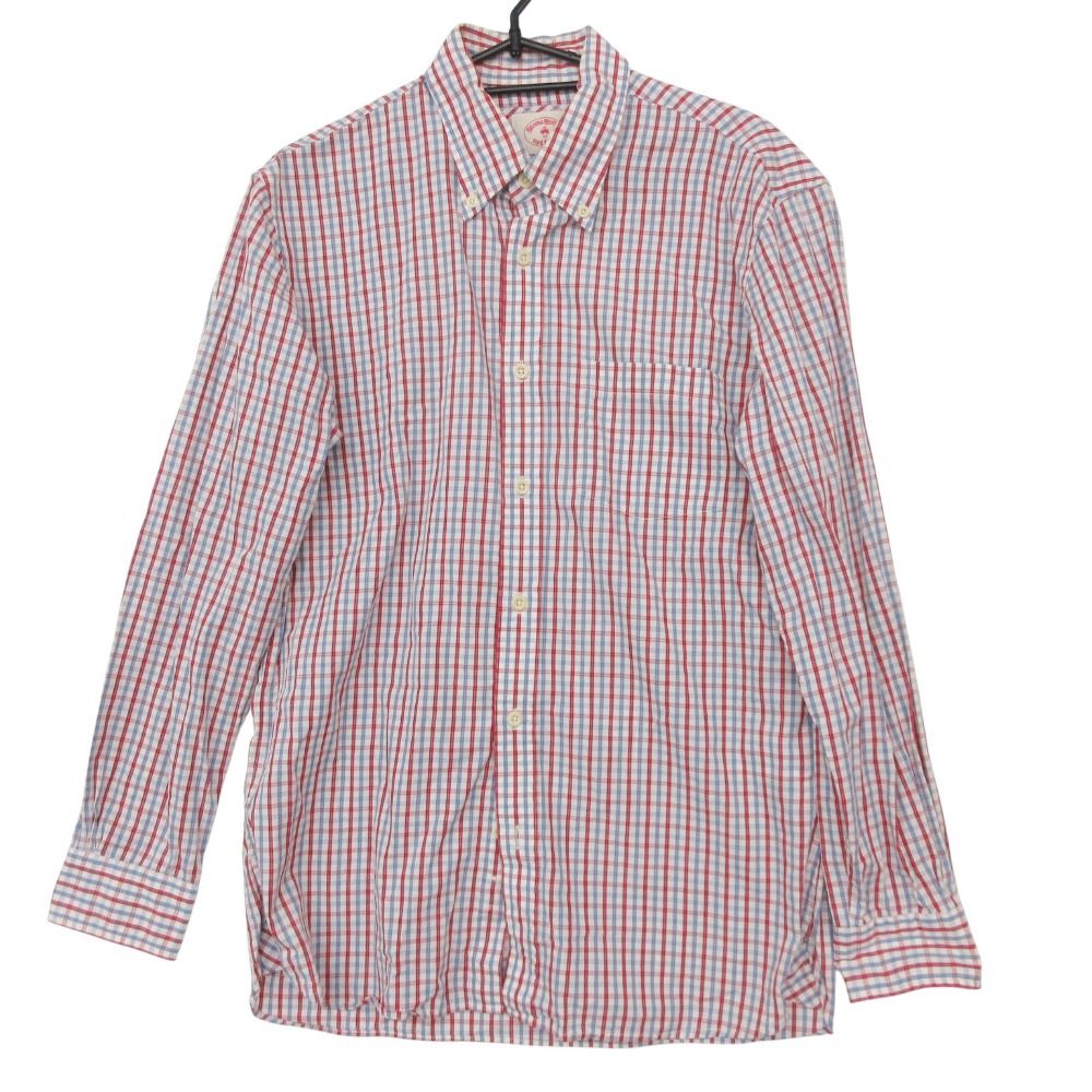 Brooks Brothers ブルックスブラザーズ 長袖シャツ レッドフリース マルチ ギンガム チェック ボタンダウン トップス レッド S メンズ 【】