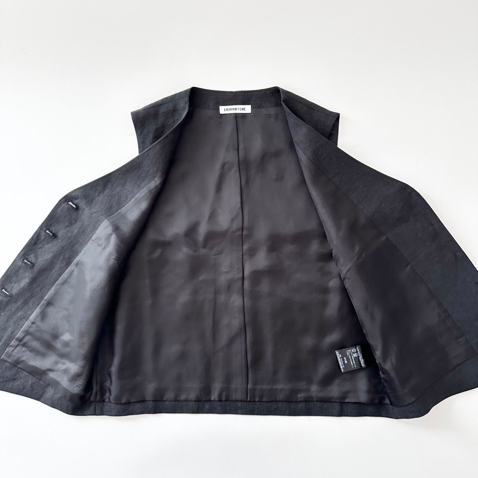 美品　EVERYDAY I LIKE. リネンベスト　ブラック ドゥーズィエムクラス Deuxieme Classe EVERYDAY I LIKE Linen Vest