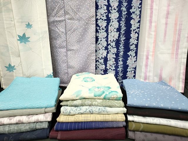平和屋本店■夏物 小紋 絽 紗 洗える着物 まとめて20点 花柄 手描き 着用可能多数 se4106 平和屋本店□夏物 小紋 絽 紗 洗える着物 まとめて20点 人物 風景