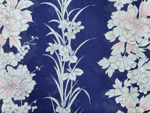 平和屋本店□夏物 小紋 絽 紗 洗える着物 まとめて20点 花柄 手描き