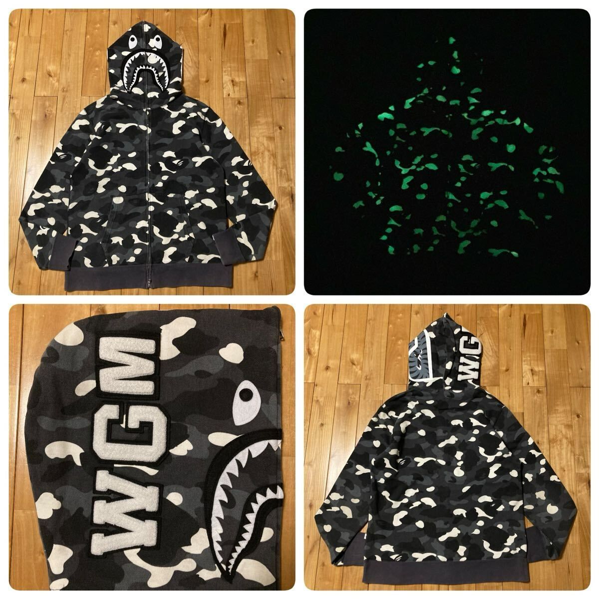 ☆蓄光☆ XL City Camo シャーク パーカー shark full zip hoodie a