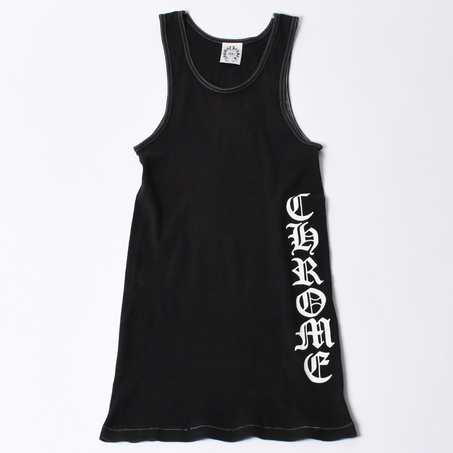 Chrome Hearts クロムハーツ タンクトップ ブラック ロゴ S CHROME HEARTS クロムハーツ タンクトップ ブラックカラー ホワイト