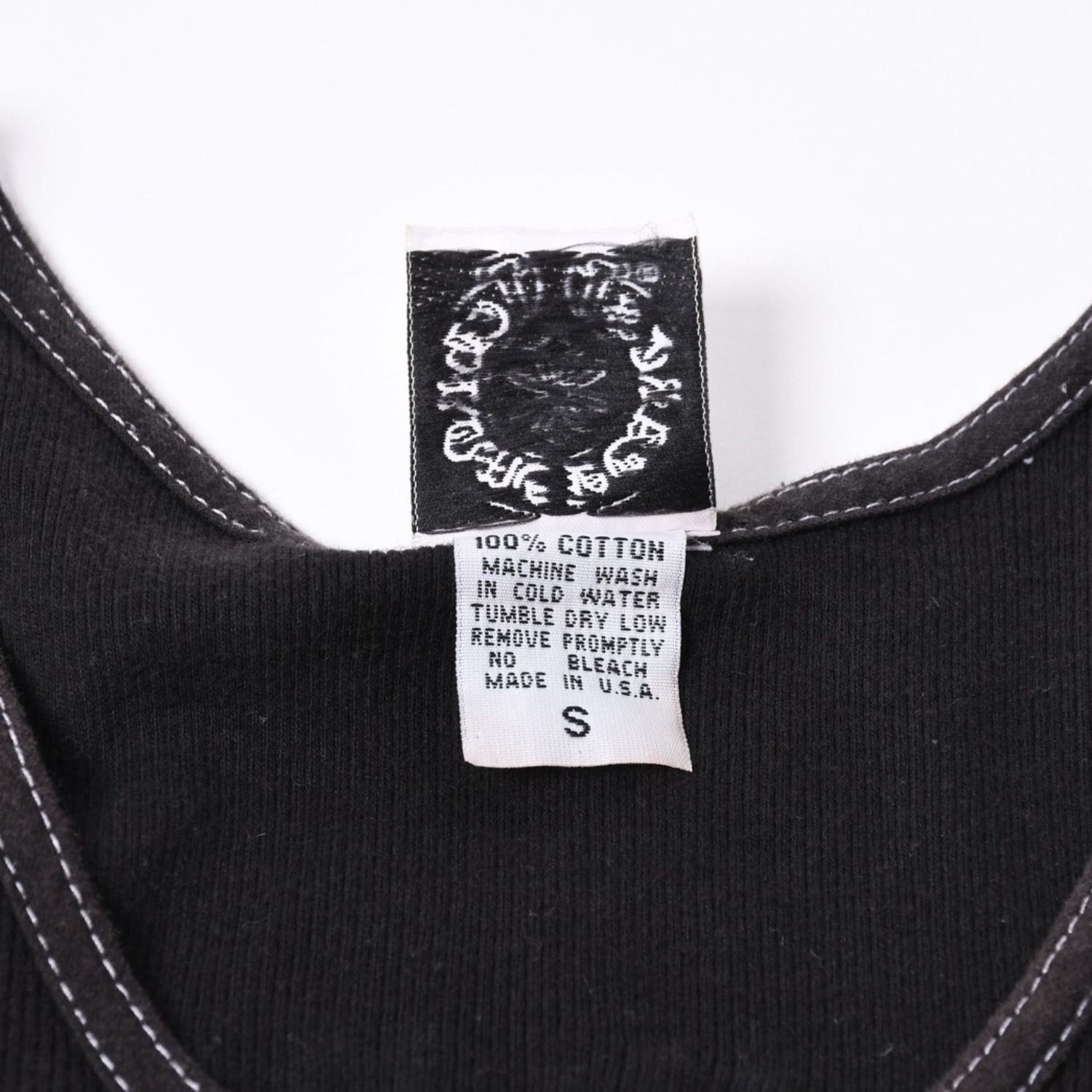 CHROME HEARTS クロムハーツ タンクトップ ブラックカラー ホワイトロゴ USA製 アメリカ製 サイズS 美品 中古 4a001007 CHROME HEARTS クロムハーツ タンクトップ ブラックカラー ホワイト