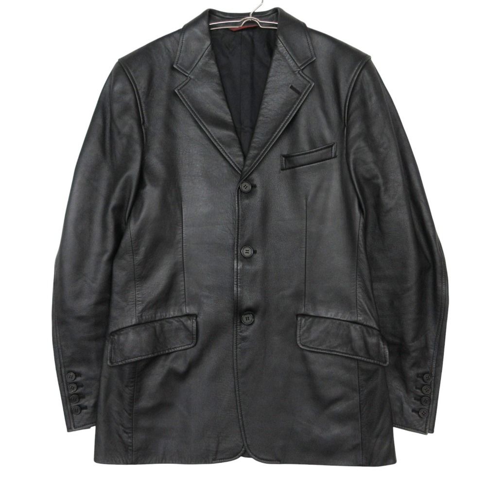 ポールスミス ラムレザー ジャケット L 黒 キュプラ Paul Smith ポール・スミス テーラードジャケット ラムレザー ブルゾン