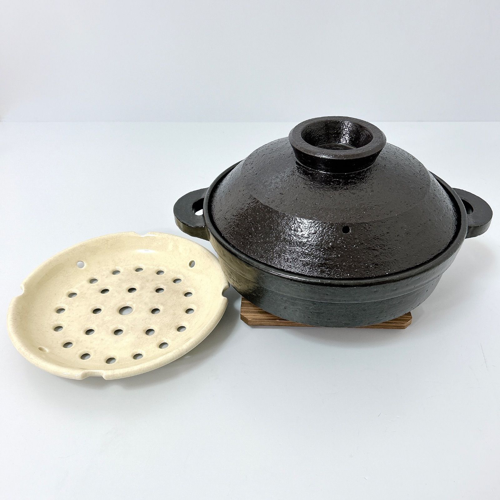【未使用品】長谷園 IH対応 ヘルシー蒸し鍋 黒釉 小 土鍋 IH対応ヘルシー蒸し鍋 黒釉｜蒸し鍋｜伊賀焼窯元 長谷園 公式通販