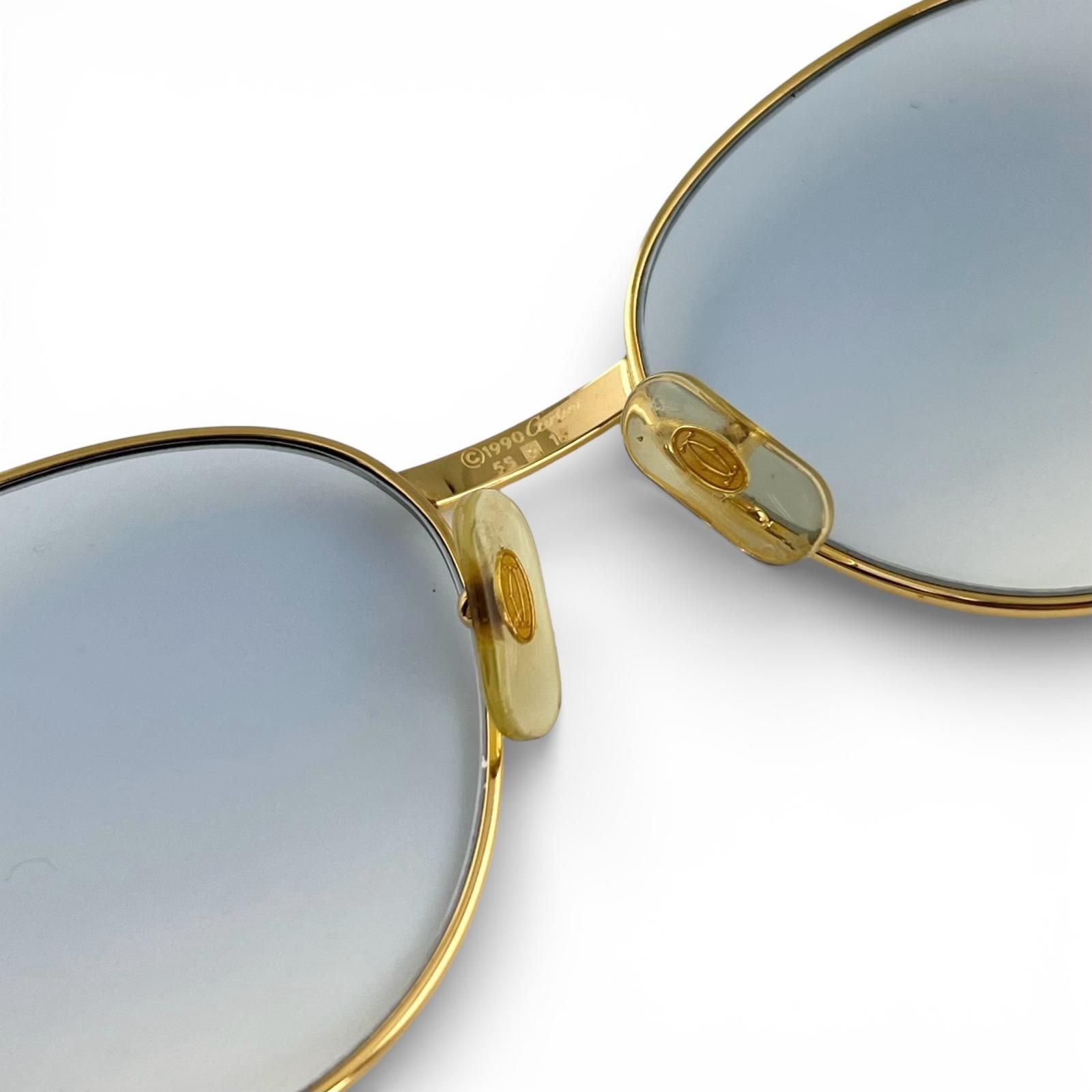 良品▽Cartier カルティエ トリニティ ウッドテンプル ロゴ金具 メガネ 