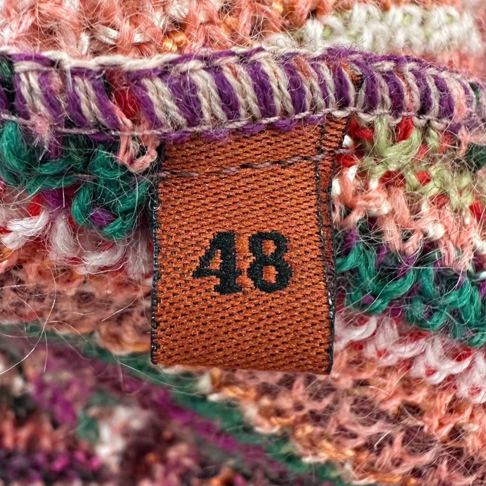 極美品▲Missoni ミッソーニ ウール モヘア マルチストライプ柄 長袖 カーディガン マルチカラー 48 イタリア製 正規品 レディース 極美品△Missoni ミッソーニ ウール モヘア マルチストライプ柄 長袖