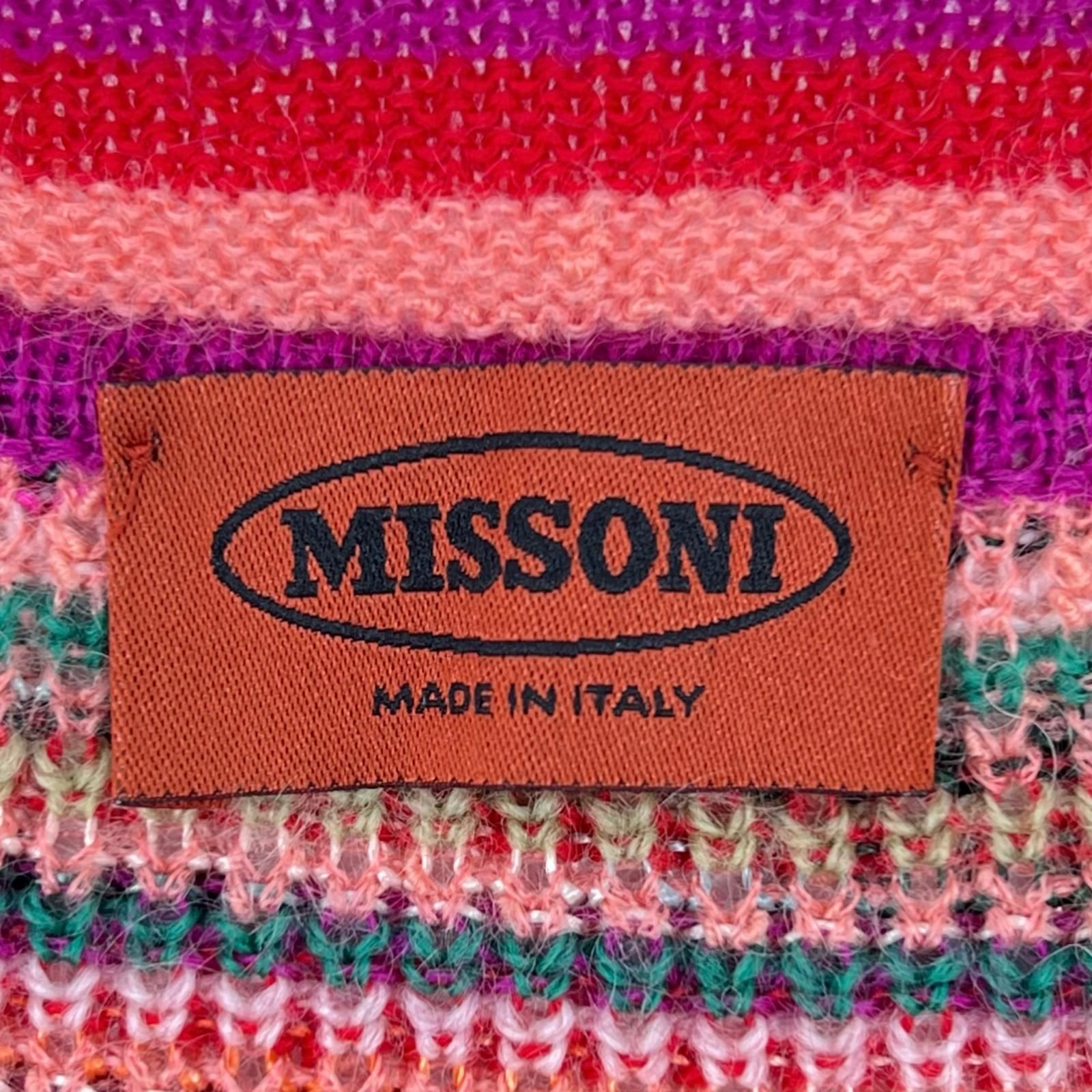 極美品△Missoni ミッソーニ ウール モヘア マルチストライプ柄 長袖