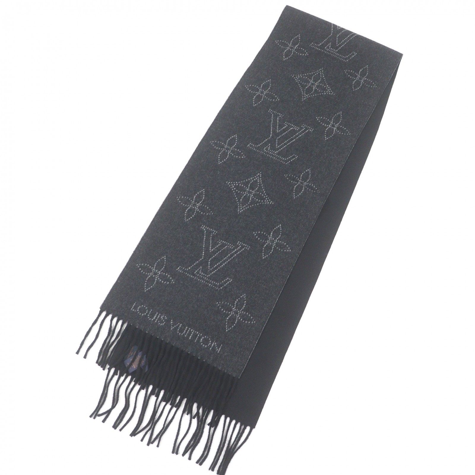 極美品□LOUIS VUITTON ルイヴィトン 2022年製 M77902 エシャルプ・フライト モード マヒナ カシミヤ シルク混 フリンジ マフラー グレー イタリア製 正規品 メンズ LOUIS VUITTON - 極美品□LOUIS VUITTON ルイヴィトン 2022年製 M77902