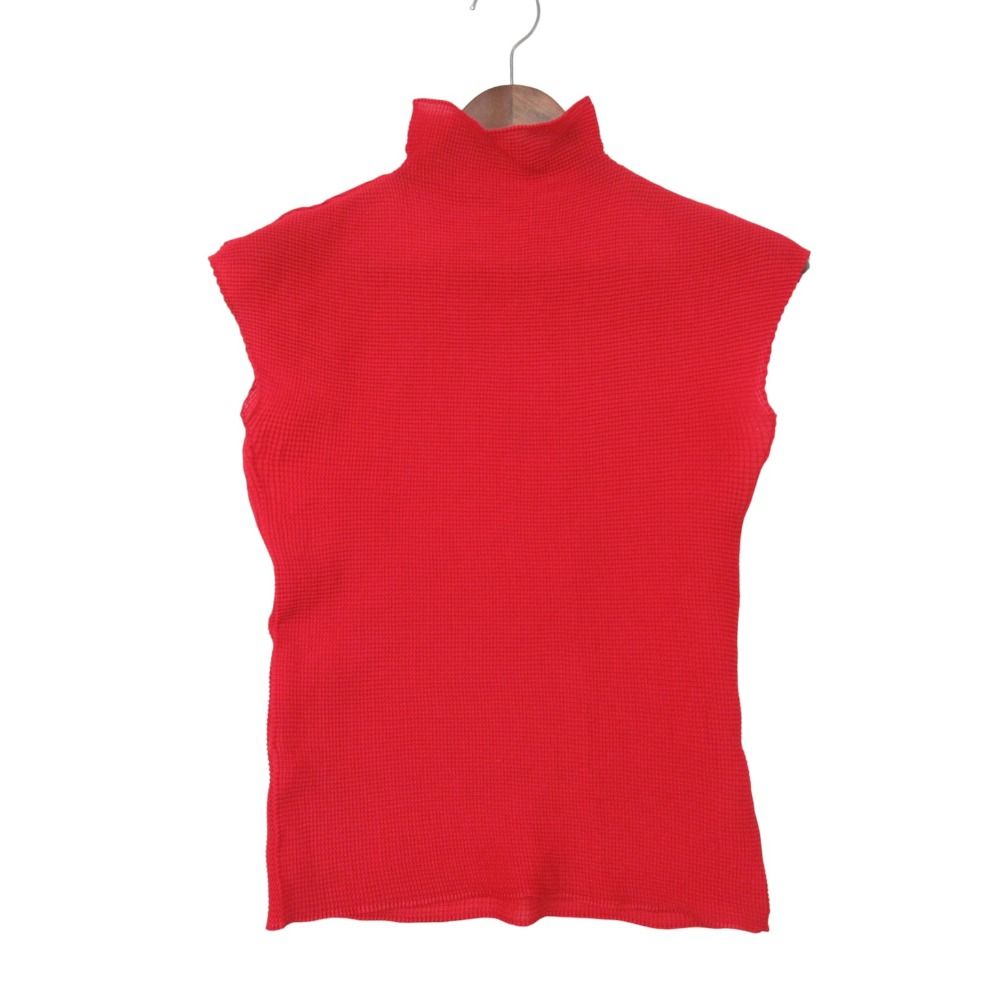 876 ミーイッセイミヤケ ノースリーブ タートルネック 総柄 me ISSEY MIYAKE(ミーイッセイミヤケ) 26SS【SUIT MERINGUE TOP