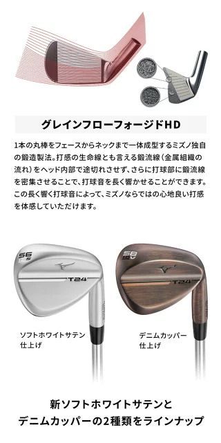 【新品未使用】ミズノ T24 ウェッジ 58°/14° デニムカッパー MIZUNO GOLF ミズノ Mizuno T24(デニムカッパー) 58°/14° S ウェッジ