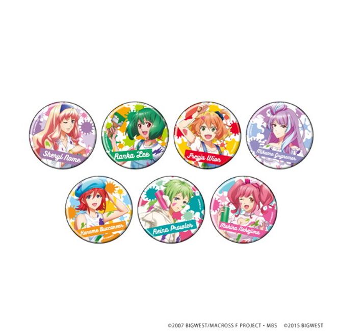 FEVER マクロスF 4 BIG缶バッジ 非売品 レア 缶バッジ「マクロスF」「マクロスΔ」01/ペイントver. 全7種