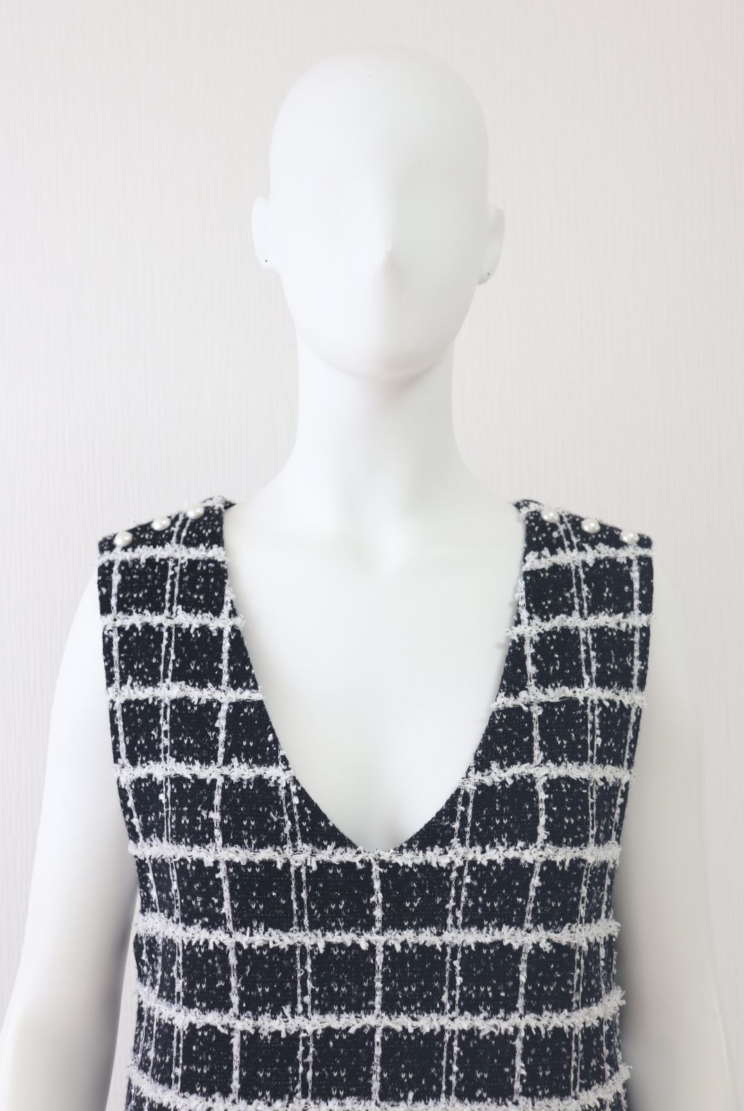 Rene ニットツイードワンピース 6342440 2023年商品 紺/ネイビー ルネ