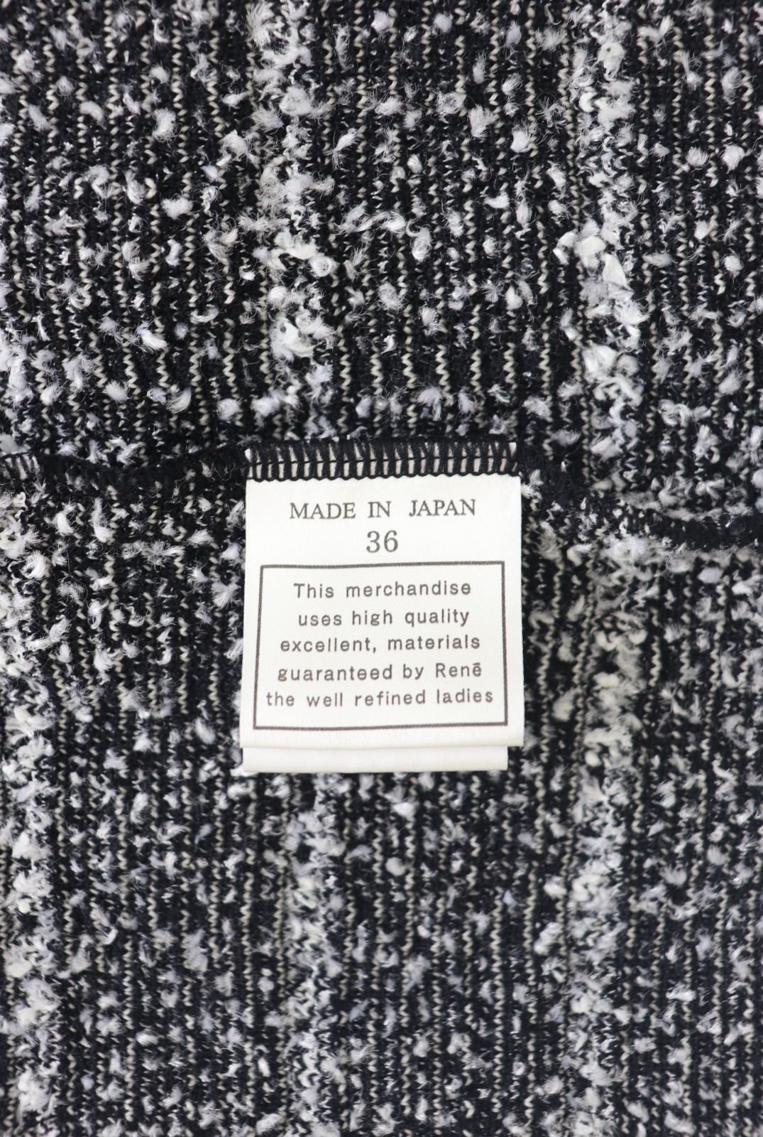 Rene ニットツイードワンピース 6342440 2023年商品 紺/ネイビー ルネ