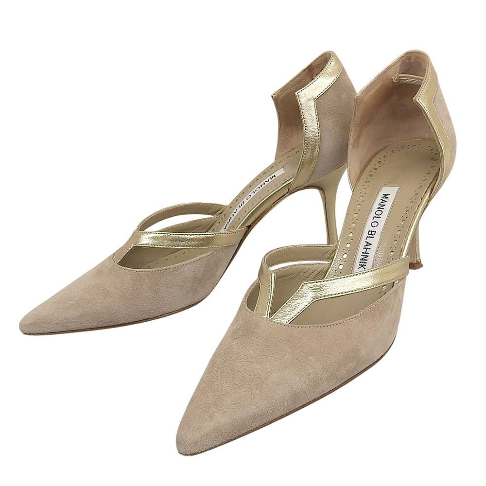 MANOLO BLAHNIK マノロブラニク PALIATA レザー×スエード ヒール