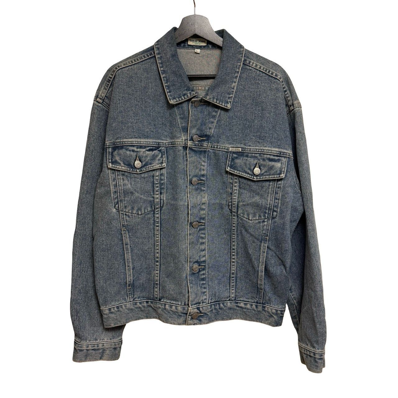 ゲス GUESS メンズ デニムジャケット 90s USA製 100%コットン L ブルー 